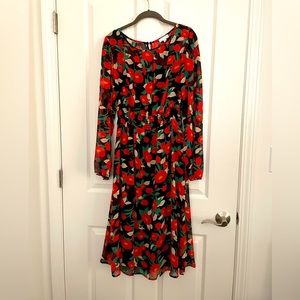 Leith (Nordstrom) sheer long sleeve dress